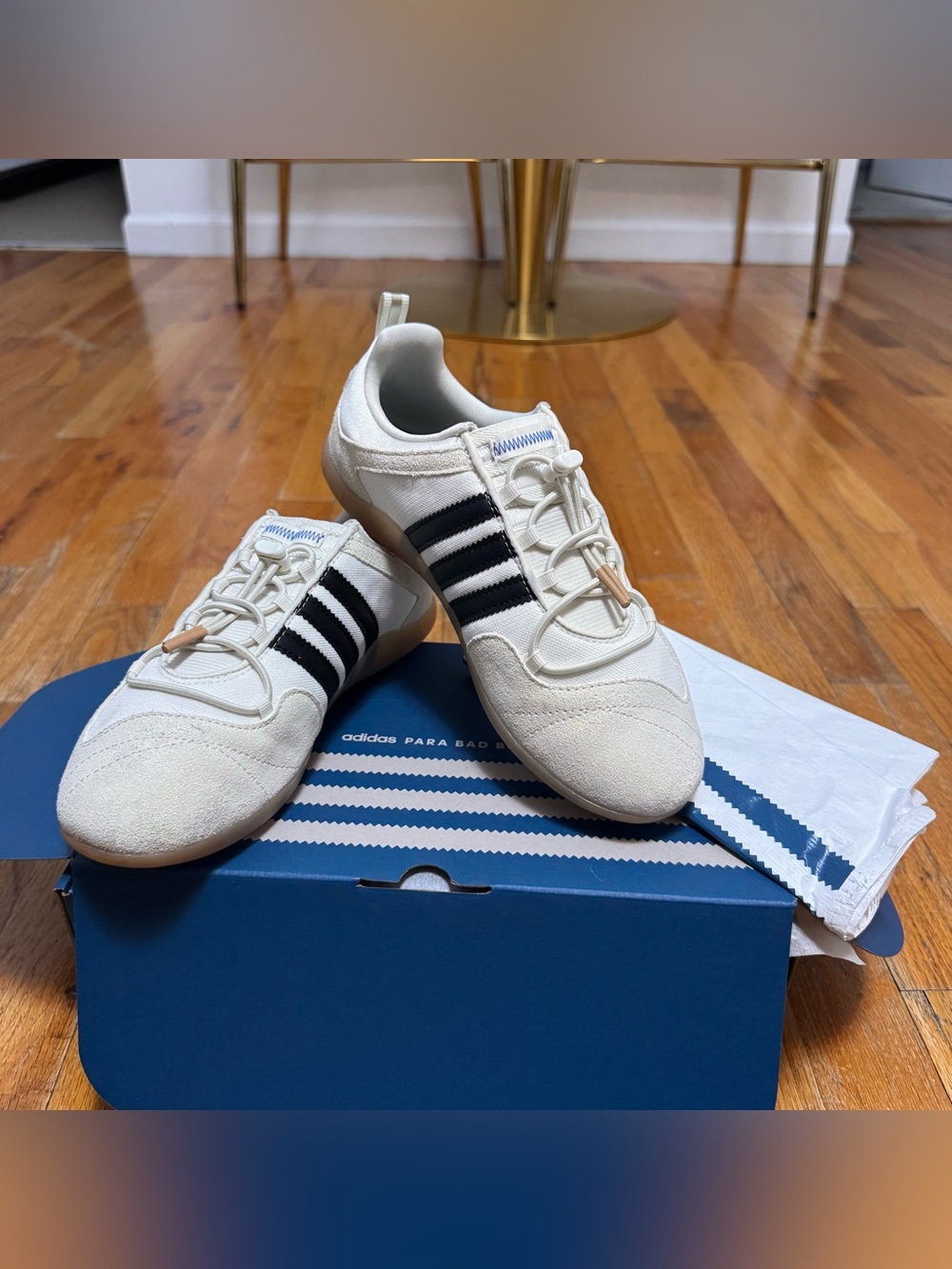 Bad bunny ballerina adidas Cream Sneakers with Black Stripes